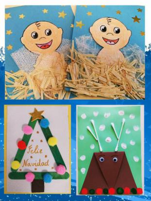 El ciclo de infantil de nuestro colegio comparte postales de Navidad con Mrida - Foto 1